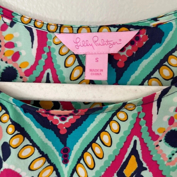 Lilly Pulitzer Trace Cold Shoulder Silk Top - Crown Jewel - Picture 7 of 8